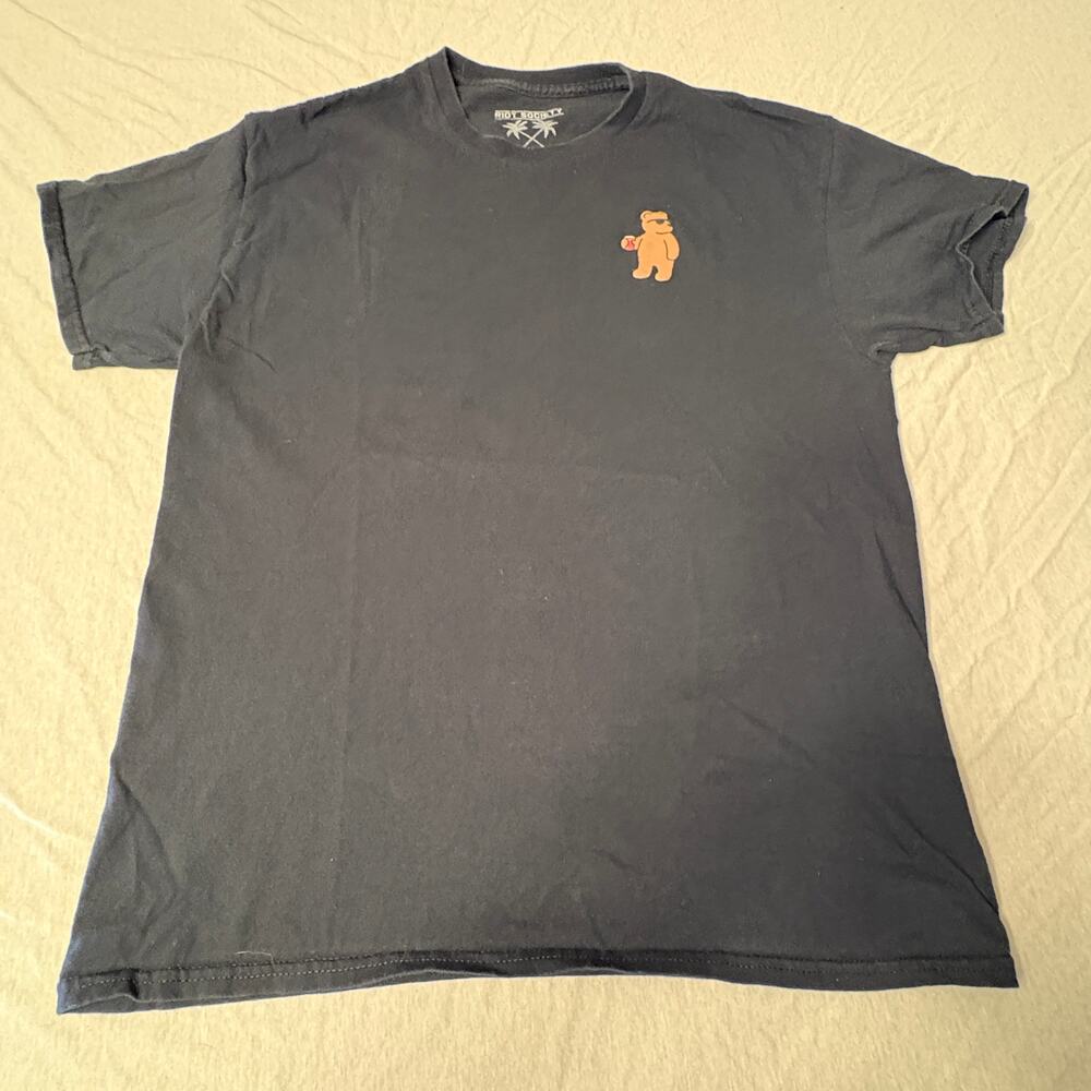 Riot Society T-Shirt Men’s Black Large Teddy Bear Red Cup